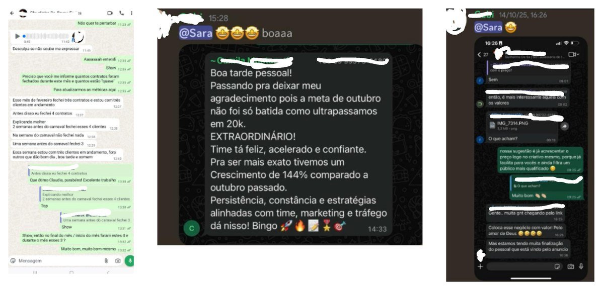Depoimentos de clientes sobre resultados de campanhas