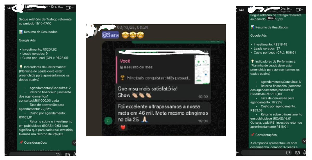 Depoimentos de clientes sobre resultados de campanhas